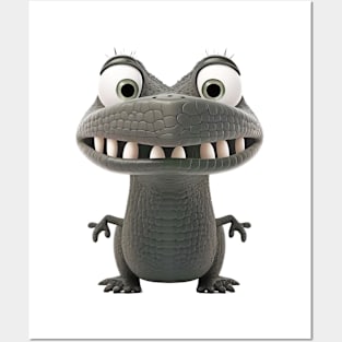 Crocodile Cute Adorable Humorous Illustration Posters and Art